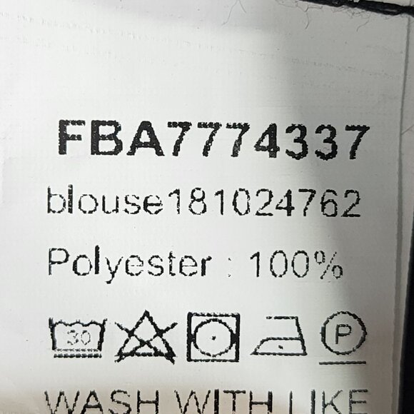 Women's Black Blouse Top With Sheer Pearl-Embellished Sleeves Round Neck S - Picture 6 of 10